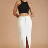 Skirts & Dresses<ALL FENIX AF Denim Skirt White