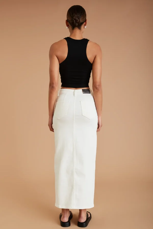 Skirts & Dresses<ALL FENIX AF Denim Skirt White