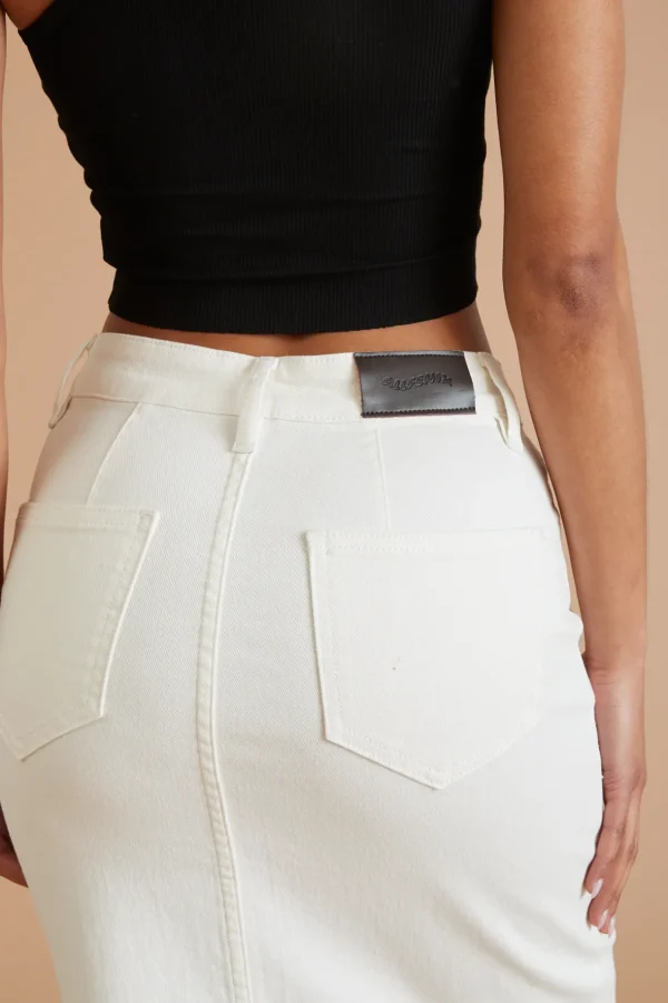 Skirts & Dresses<ALL FENIX AF Denim Skirt White