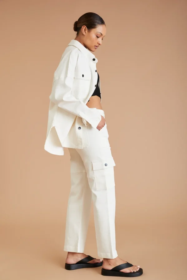 Pants<ALL FENIX AF Denim Utility Pant White