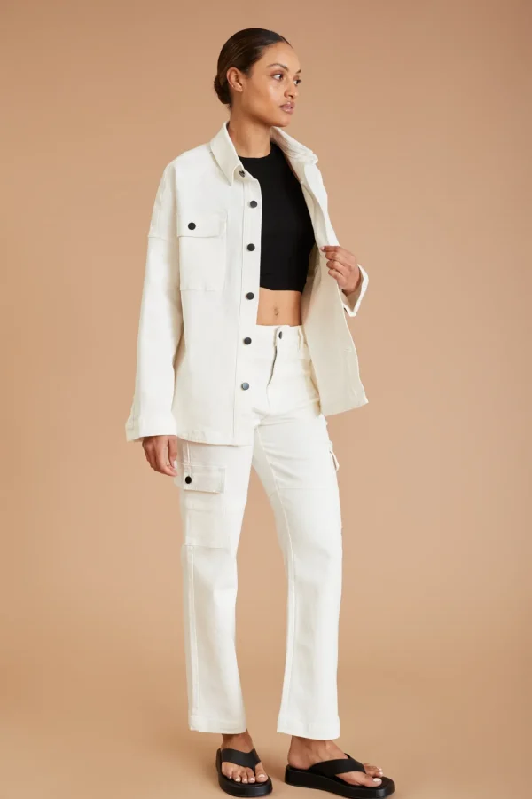 Pants<ALL FENIX AF Denim Utility Pant White