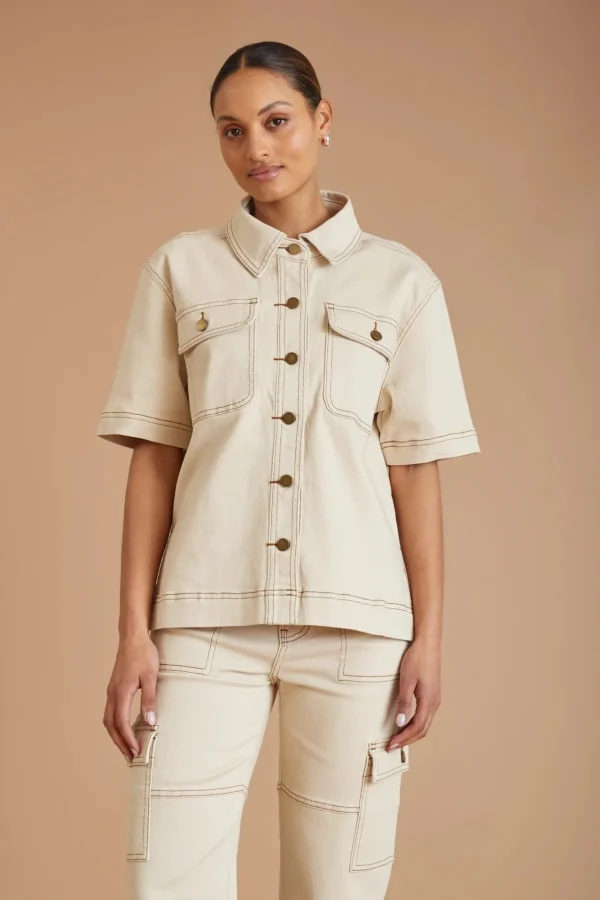 Shirts | Tees & Tanks<ALL FENIX AF Denim Utility Shirt Shell