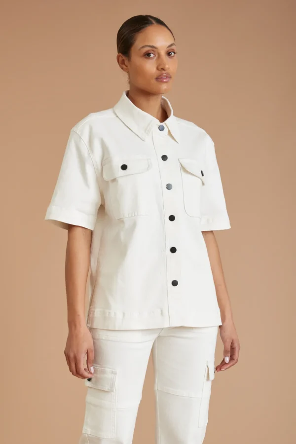 Shirts | Tees & Tanks<ALL FENIX AF Denim Utility Shirt White