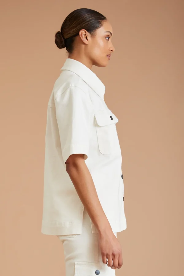 Shirts | Tees & Tanks<ALL FENIX AF Denim Utility Shirt White