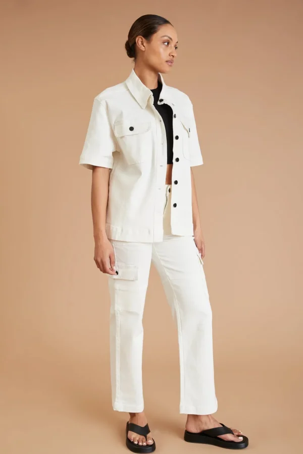 Shirts | Tees & Tanks<ALL FENIX AF Denim Utility Shirt White