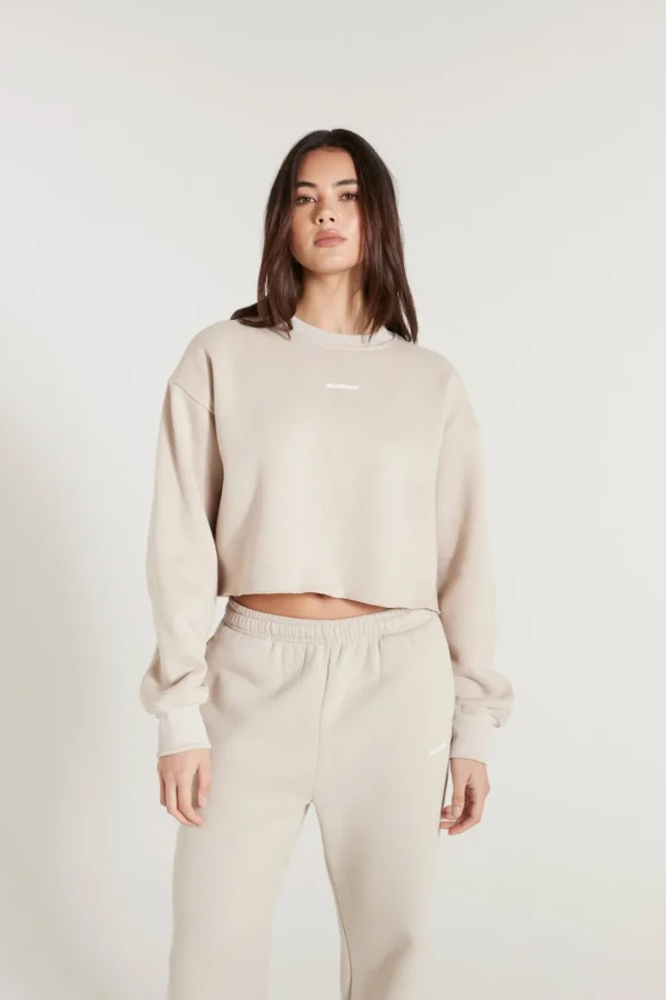 Jumpers & Hoodies<ALL FENIX Crew Crop Sweater Stone