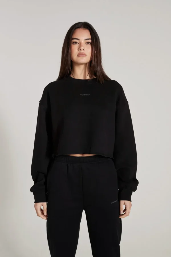 Jumpers & Hoodies<ALL FENIX Crew Crop Sweater Black