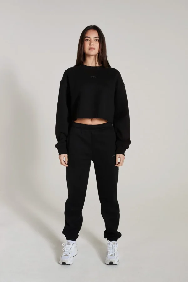 Jumpers & Hoodies<ALL FENIX Crew Crop Sweater Black