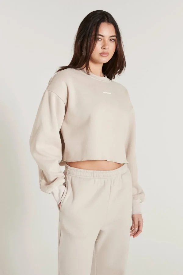 Jumpers & Hoodies<ALL FENIX Crew Crop Sweater Stone