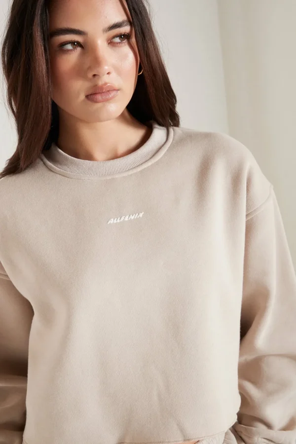 Jumpers & Hoodies<ALL FENIX Crew Crop Sweater Stone
