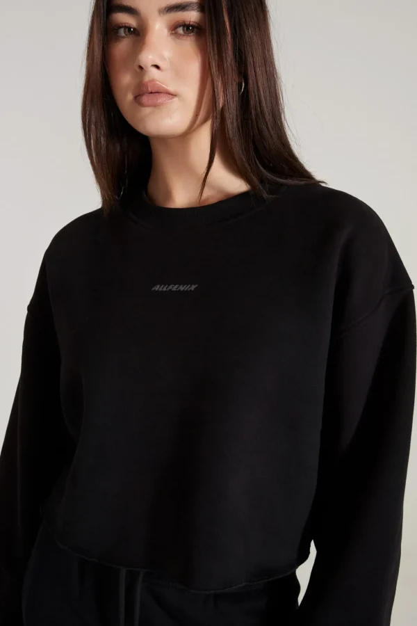 Jumpers & Hoodies<ALL FENIX Crew Crop Sweater Black