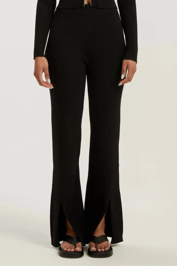 Pants | Knitwear<ALL FENIX Amelia Rib Pant Black