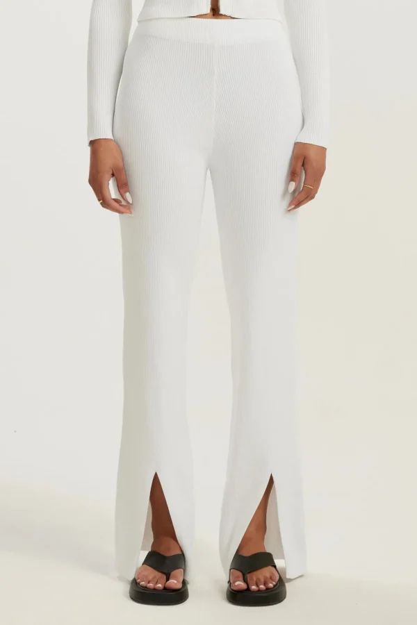 Pants | Knitwear<ALL FENIX Amelia Rib Pant White
