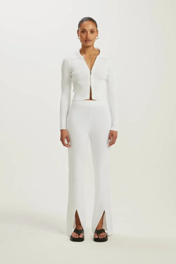 Pants | Knitwear<ALL FENIX Amelia Rib Pant White