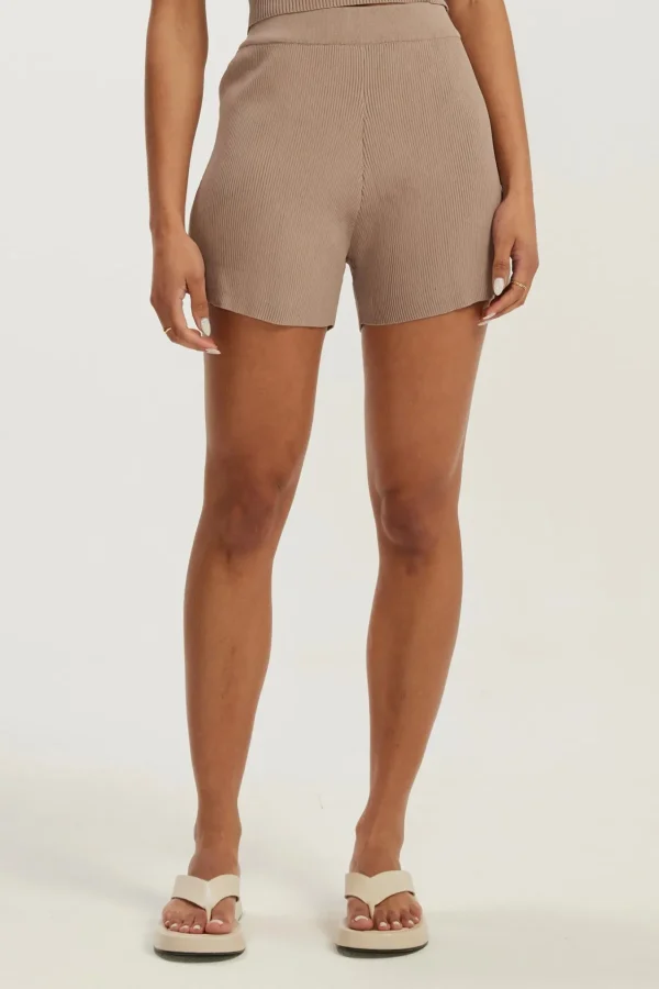 Shorts<ALL FENIX Amelia Rib Short Latte