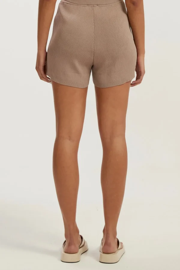 Shorts<ALL FENIX Amelia Rib Short Latte