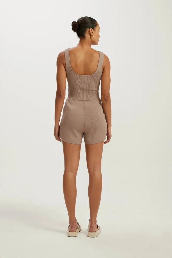 Shorts<ALL FENIX Amelia Rib Short Latte