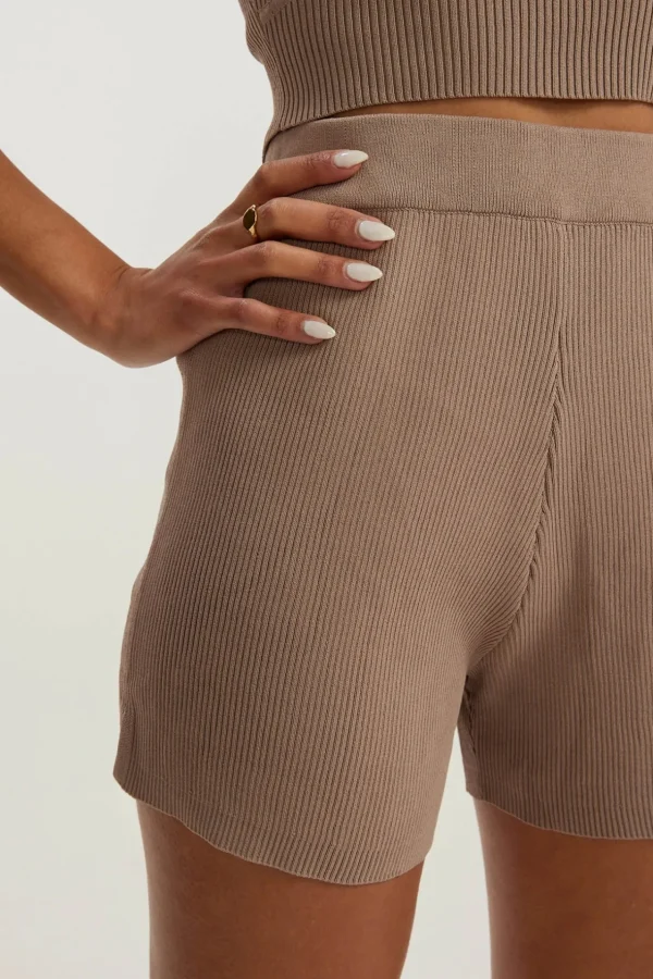 Shorts<ALL FENIX Amelia Rib Short Latte