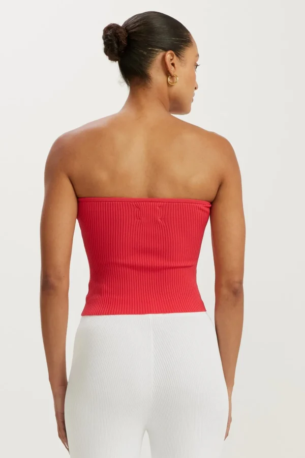 Knitwear<ALL FENIX Amelia Rib Tube Top Watermelon