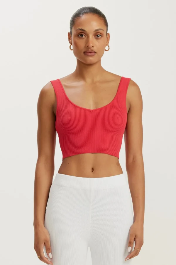 Tees & Tanks<ALL FENIX Amelia Rib V-Tank Watermelon