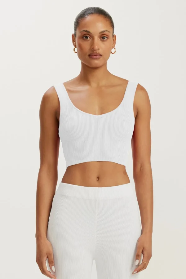 Tees & Tanks<ALL FENIX Amelia Rib V-Tank White