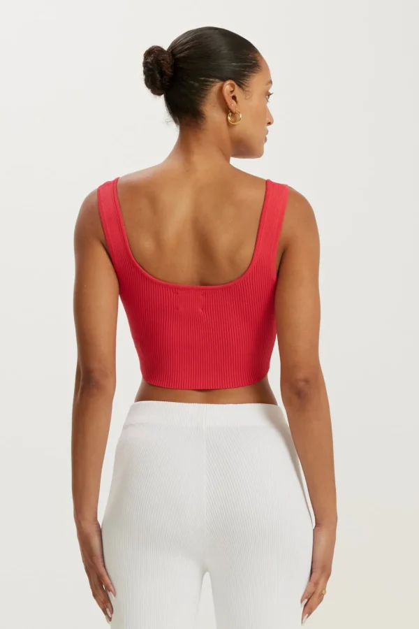 Tees & Tanks<ALL FENIX Amelia Rib V-Tank Watermelon