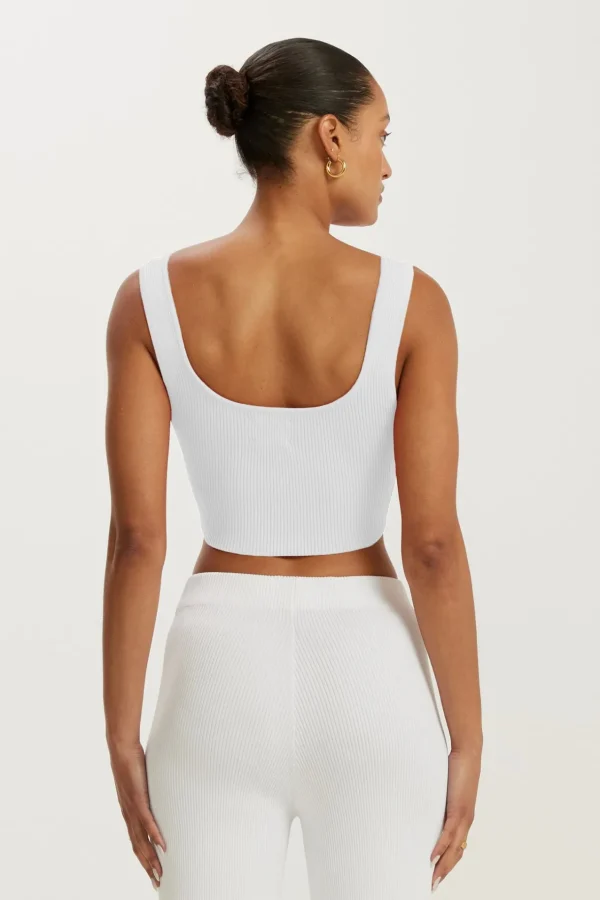 Tees & Tanks<ALL FENIX Amelia Rib V-Tank White