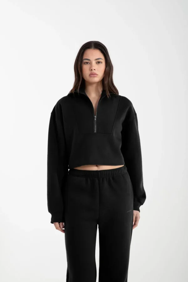 Jumpers & Hoodies<ALL FENIX Arlo 1/2 Crop Sweater (Black)