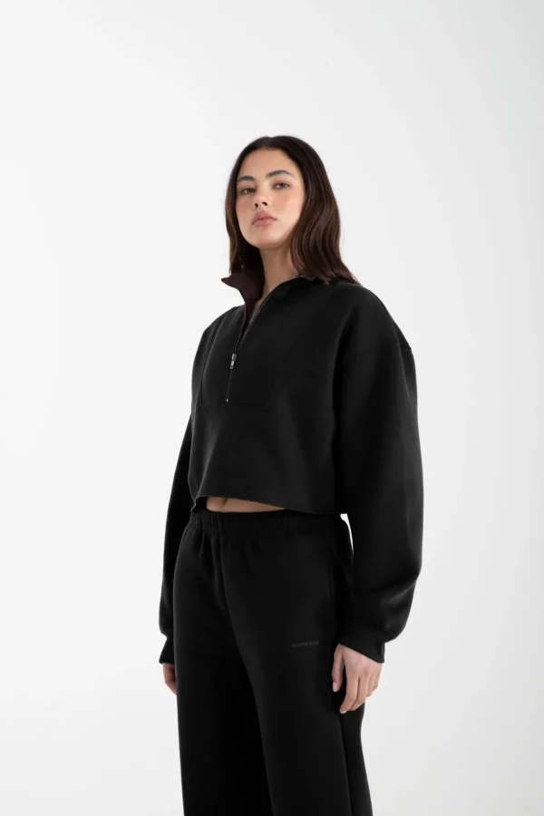Jumpers & Hoodies<ALL FENIX Arlo 1/2 Crop Sweater (Black)