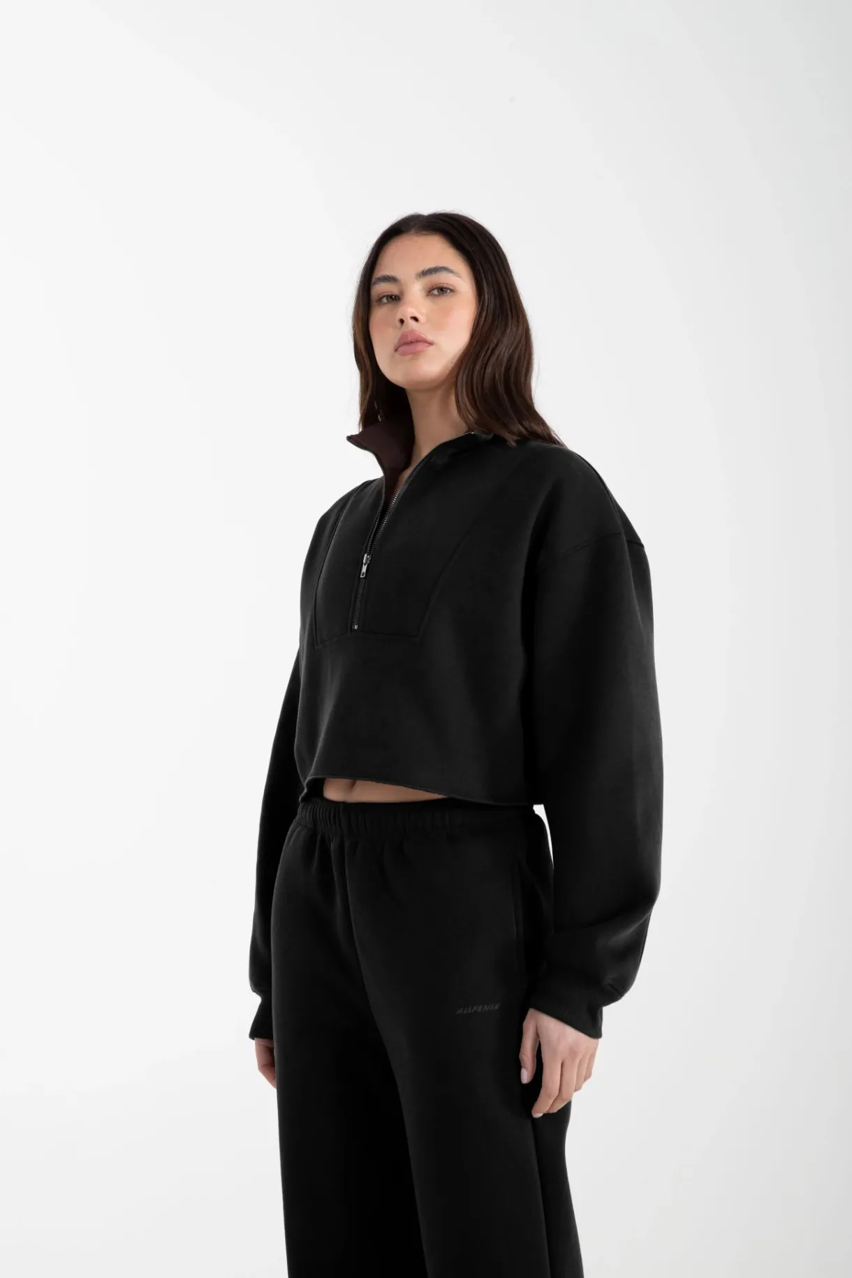 Jumpers & Hoodies<ALL FENIX Arlo 1/2 Crop Sweater (Black)