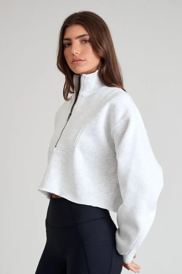 Jumpers & Hoodies<ALL FENIX Arlo Crop 1/2 Zip Sweater WhiteMarle