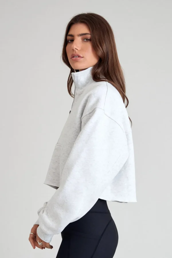 Jumpers & Hoodies<ALL FENIX Arlo Crop 1/2 Zip Sweater WhiteMarle