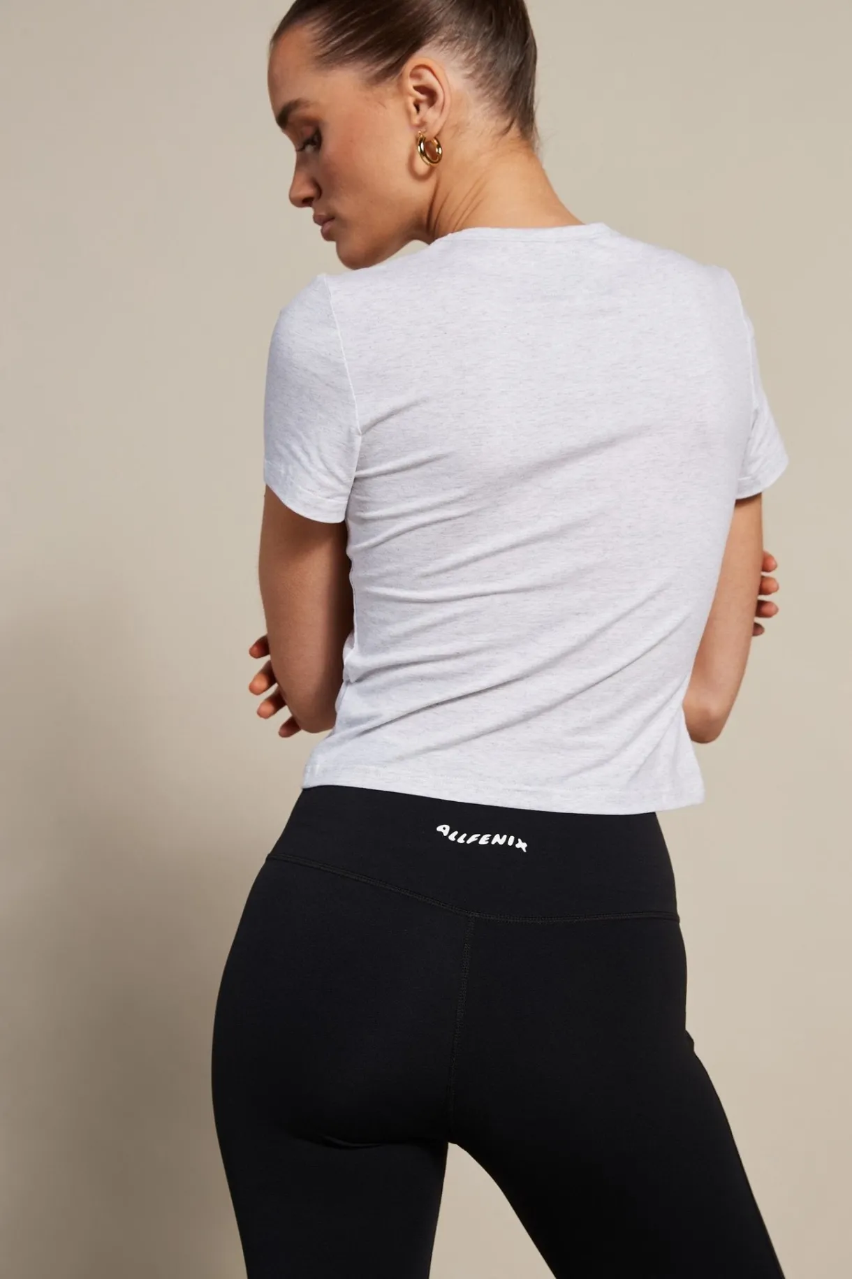 Tees & Tanks<ALL FENIX Baby Tee (White Marle) Grey