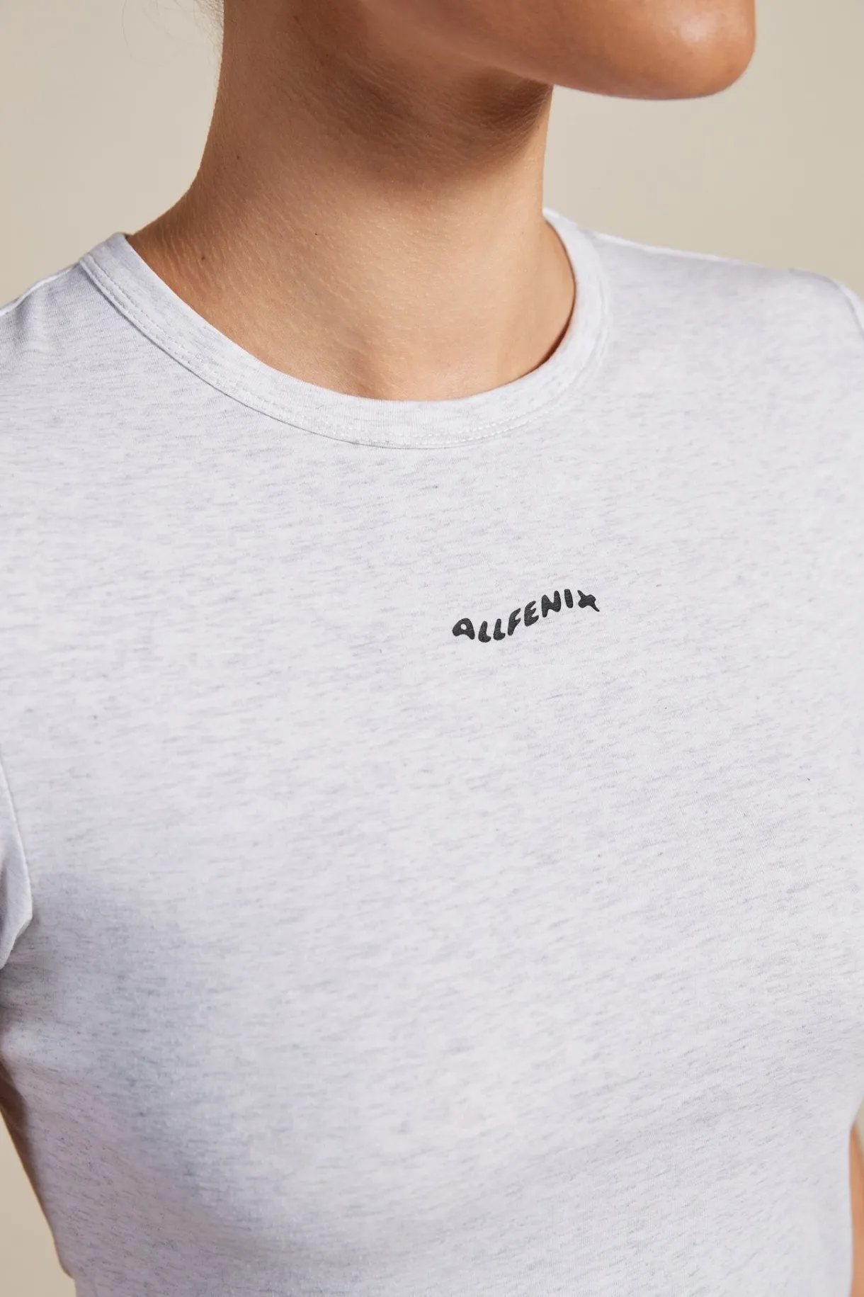 Tees & Tanks<ALL FENIX Baby Tee (White Marle) Grey