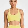 Sports Bras<ALL FENIX CLOUDCORE Cross Back Sports Bra ButterYellow