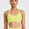 Sports Bras<ALL FENIX CLOUDCORE Cross Back Sports Bra Lime