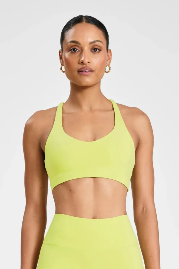Sports Bras<ALL FENIX CLOUDCORE Cross Back Sports Bra Lime