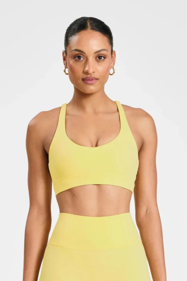 Sports Bras<ALL FENIX CLOUDCORE Cross Back Sports Bra ButterYellow