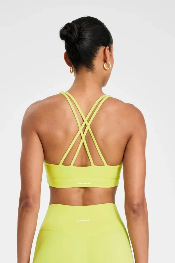 Sports Bras<ALL FENIX CLOUDCORE Cross Back Sports Bra Lime