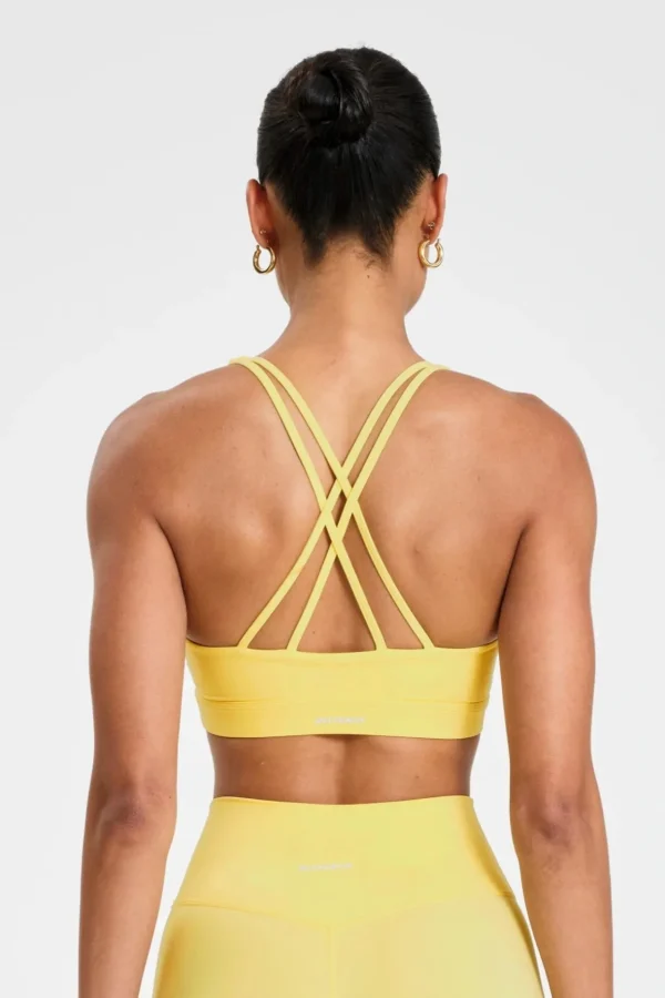 Sports Bras<ALL FENIX CLOUDCORE Cross Back Sports Bra ButterYellow