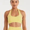 Sports Bras<ALL FENIX CLOUDCORE Halter Sports Bra ButterYellow