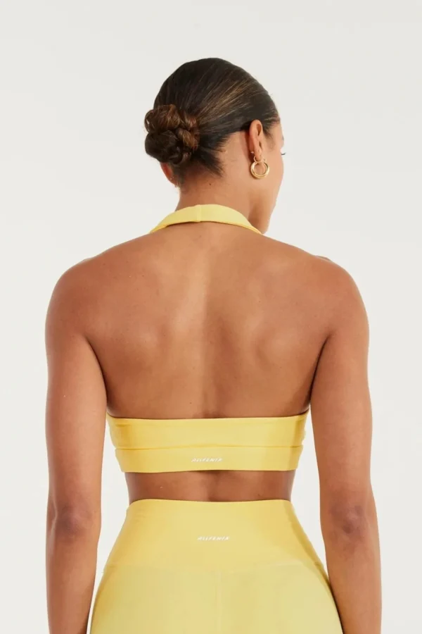 Sports Bras<ALL FENIX CLOUDCORE Halter Sports Bra ButterYellow