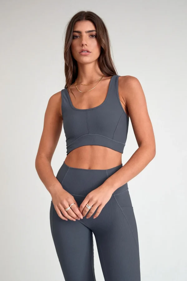 Sports Bras<ALL FENIX EcoRib Contour Sports Bra Steel