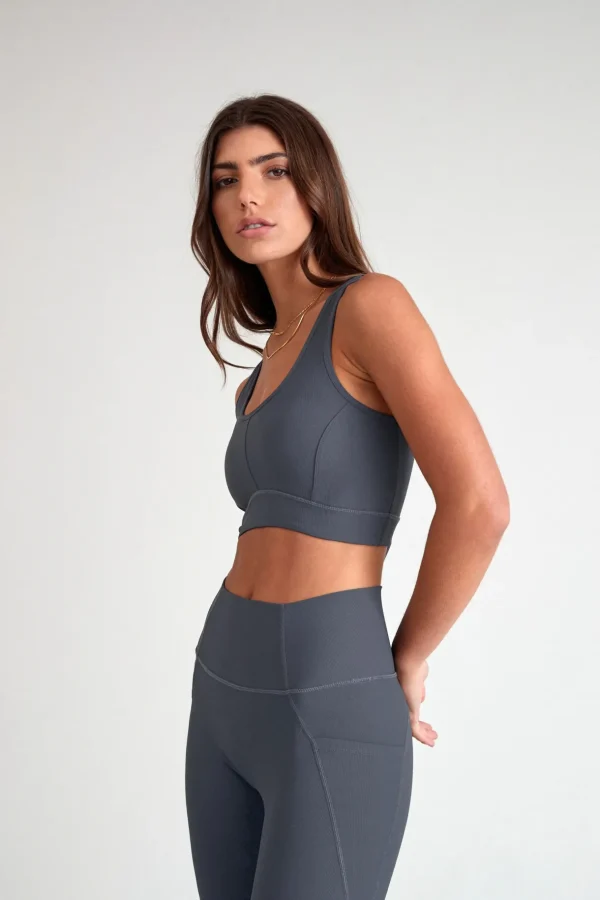 Sports Bras<ALL FENIX EcoRib Contour Sports Bra Steel