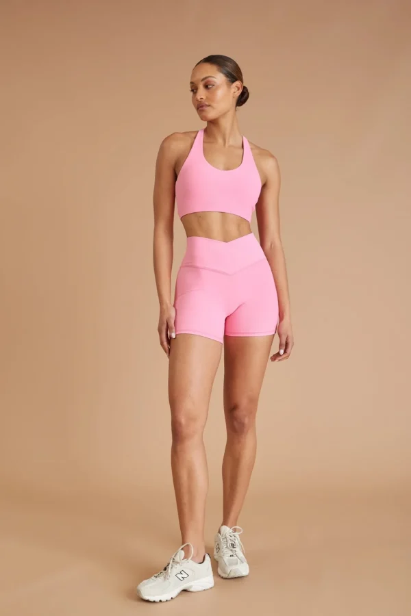 Sports Bras<ALL FENIX EcoRib Cross Back Sports Bra Pink