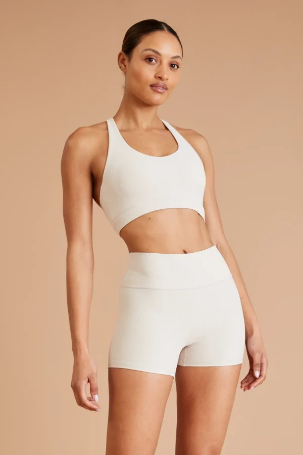 Sports Bras<ALL FENIX EcoRib Cross Back Sports Bra Stone
