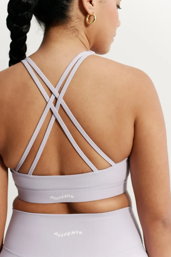 Sports Bras<ALL FENIX EcoRib Cross Back Sports Bra Lilac