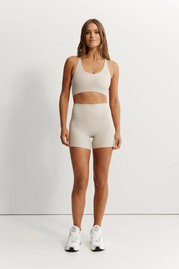 Sports Bras<ALL FENIX EcoRib Cross Back Sports Bra Stone