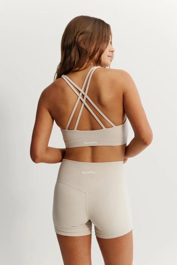 Sports Bras<ALL FENIX EcoRib Cross Back Sports Bra Stone
