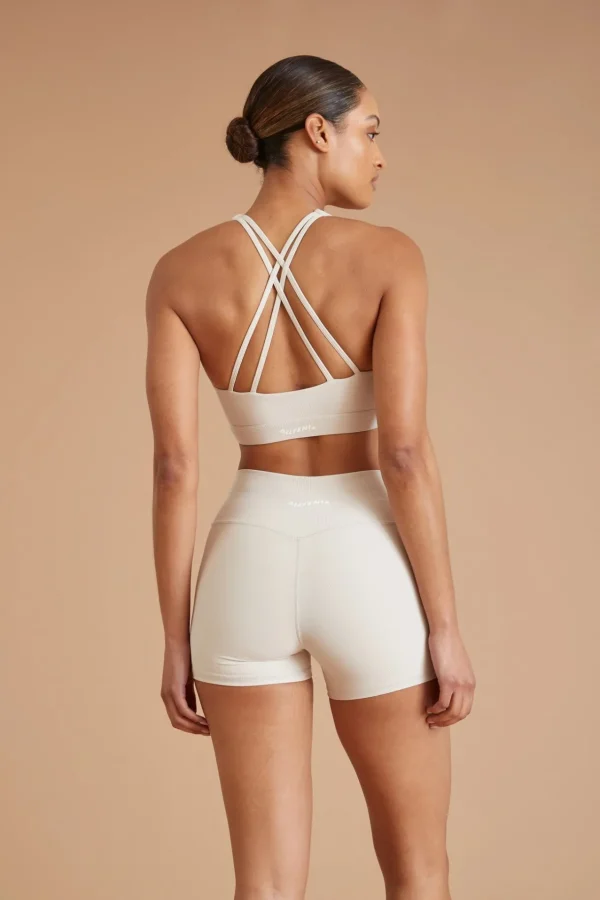 Sports Bras<ALL FENIX EcoRib Cross Back Sports Bra Stone